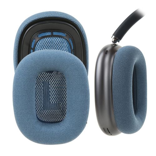 Upgrade Earpads for AirPods Max Earrock Ear Cushion with Silicone Gel, Fabric Mesh and Noise Isolation Memory Foam, Easy to Install with Magnetic Connection (Blue)