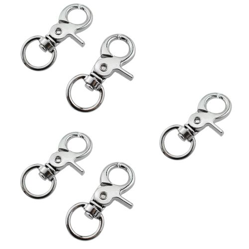 Maxmoral 5PCS 6x3.2cm Trigger Spring Hook 360 Degree Rotating Spring Buckles Metal Swivel Clip Key Chain Swivel Clip Hook for Keychains Wallet Clip Attaching Clip