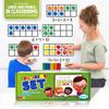 Magnetic Ten Frame Set: 4 Durable Ten-Frames + 50 Colorful Counters