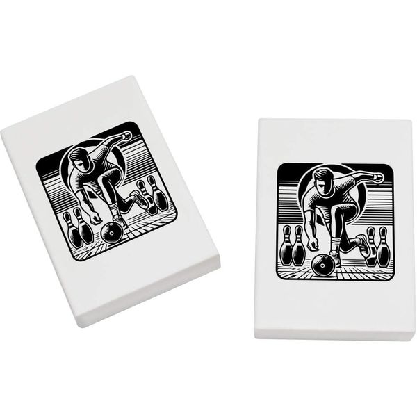 2 x 45mm 'Bowling Player' Erasers/Rubbers (ER00043232)