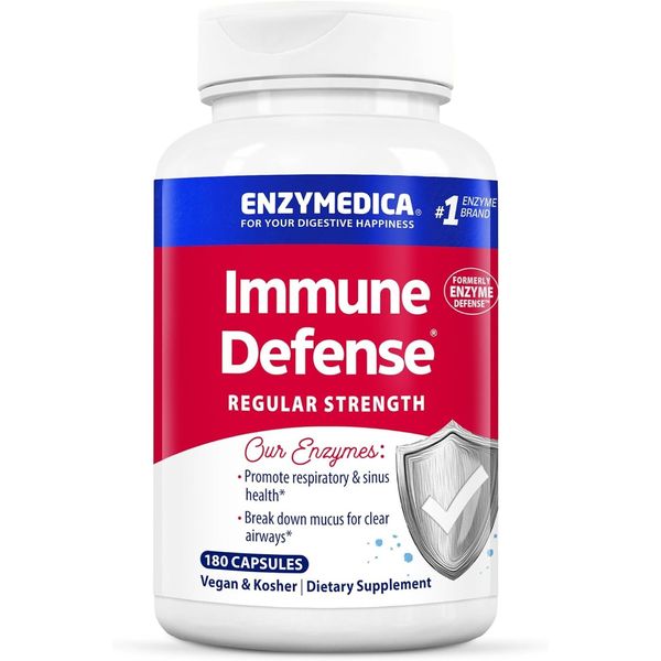 Enzymedica, Immune Defense, Regular Strength, 180 Capsules