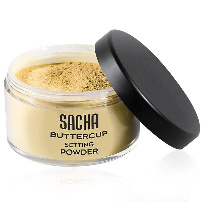 Sacha BUTTERCUP Setting Powder, No Ashy Flashback, Blurs Fine Lines and Pores