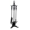 Dagan Four Piece Stove Fireplace Tool Set, Black