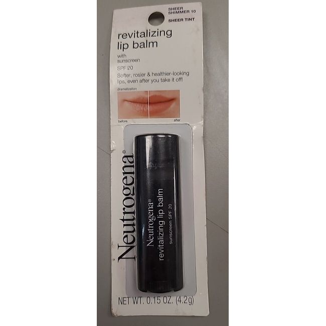 Neutrogena Revitalizing Lip Balm 0.15oz SPF 20 ~ Sheer Shimmer 10 ~ NEW & Sealed