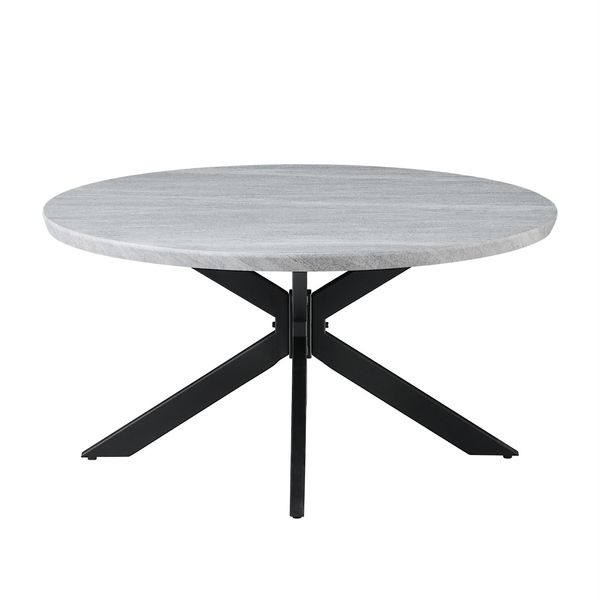 Steve Silver Keyla Engineered Wood Round Cocktail Table in Gray
