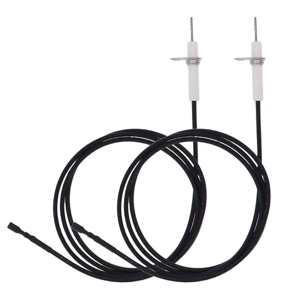 METER STAR 2Pc 38" Pulse Ignitor Wire & Ceramic Electrode Assembly Replacement,Ignition Electrode Can DIY Bending for Pulse Ignitor Spark Plug Ignition Electrode Replacement