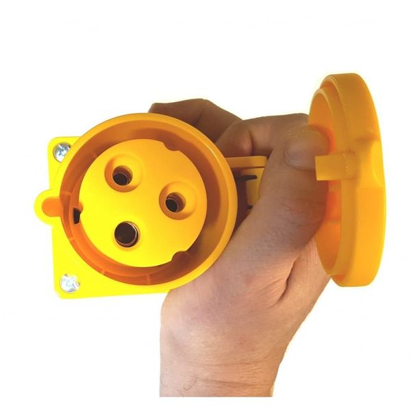 Wall Panel Mounted Socket 16 Amp 110 Volt Yellow IP44 Generator Alternator New