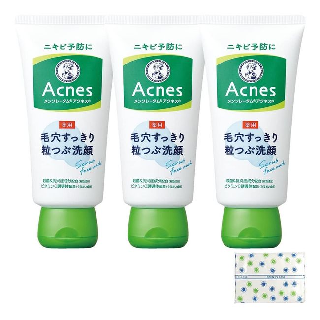 Mentholatum Acnes Medicated Cleansing Pore Cleanser, 4.6 oz (130 g), 3P + Bonus (Quasi-Drug)