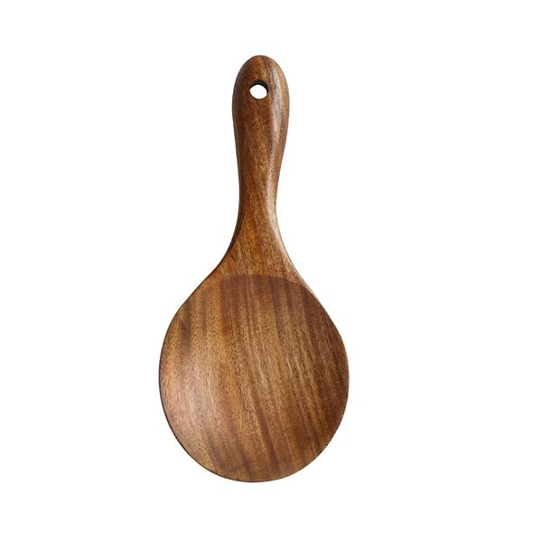 Cabilock Wooden Rice Spoons Wood Rice Paddle Serving Ladle Spoon Cooking Scoop Rice Spoon Kitchen Cooker Spatula for Cooking Mixing Serving Rice