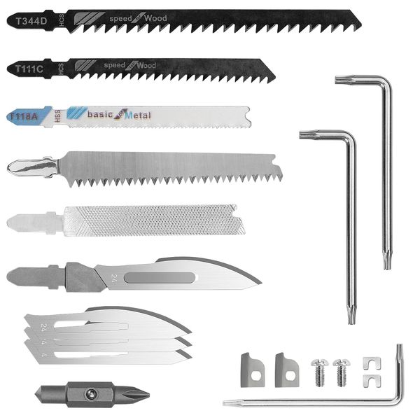 BIBURY Multitool Pliers Spare Parts Kit, Replaceable Wire Cutter, Screwdriver & Window Breaker & Interchangeable Saws Blade & File and Scalpel Blades Suitable with BIBURY Multitool Pliers