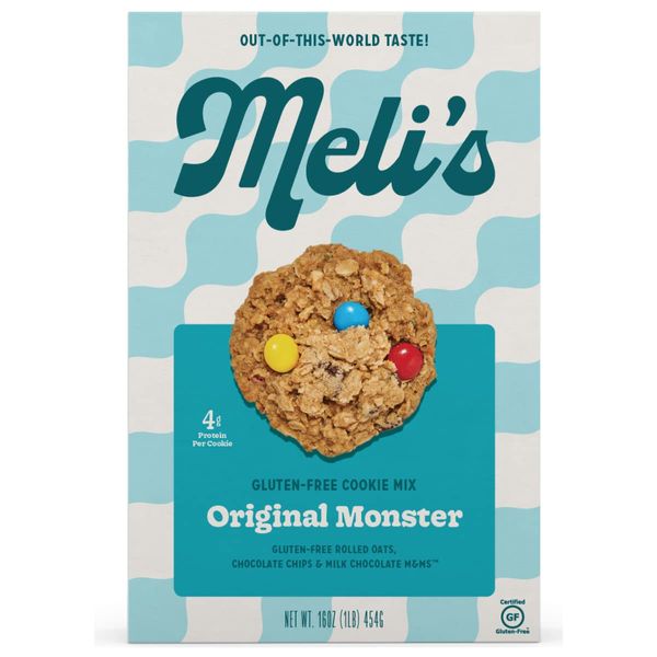 Meli’s Gluten-Free Cookie Mix, Original Monster, Made with Certified Gluten-Free Rolled Oats, Natural Chocolate Chips, and M&M's, 16 oz Box (Pack of 1)