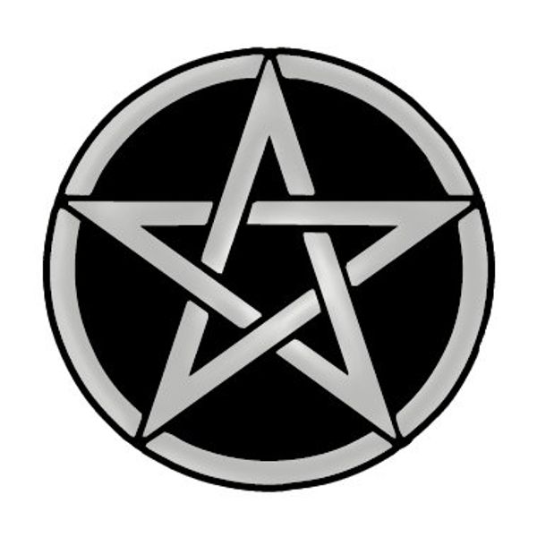 Pentacle Plastic Auto Emblem - [Silver][2 1/2'' x 2 1/2'']
