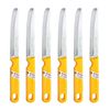 Kiwi SET 512 6 piece Fruit Knives,Silver and Yellow