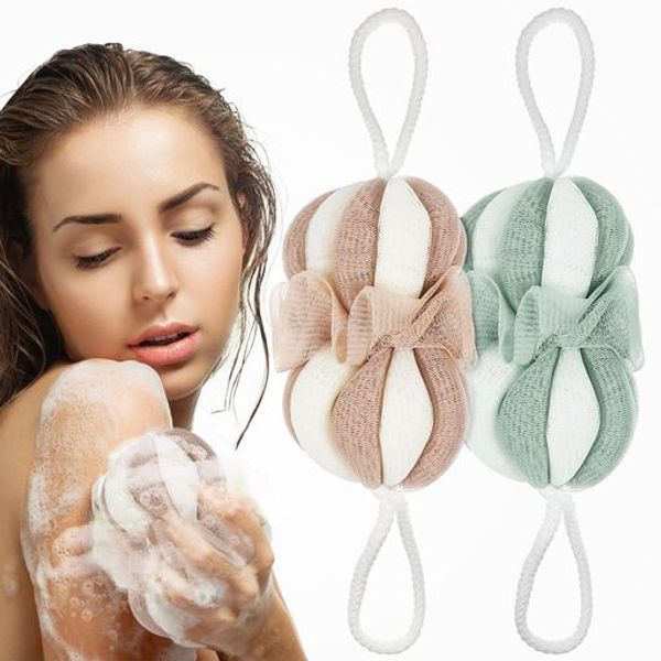 BESTOYARD Foaming Net, Body Sponge, Body Wash Sponge, Back Wash, Exfoliation, Foaming Sponge, Body Towel, Foaming, Soap Ball, Body Wash Ball, Bath Ball, Net Ball, Quick Drying, Back Washing Supplies, Bath Supplies, 2 Pieces