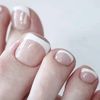 48 Pcs False Toenails with Glue - 12 Sizes Matte Short Fake Toe Nails Tip - Full Cover French Toe Nail - Square Artificial Fake Nude Art Toe Nail Tips - Short Nail for Women Girls Nail Art Decorations