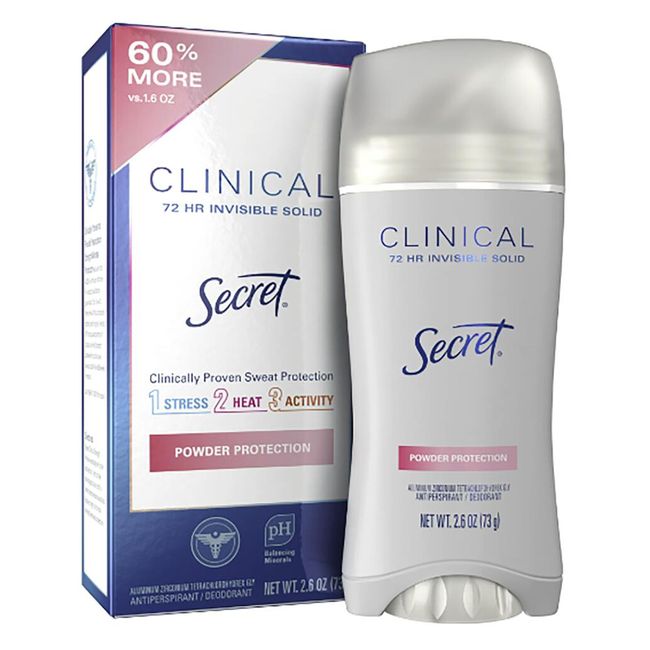 Secret Clinical Strength Invisible Solid Powder Protection 73g<br> Secret Clinical Strength Antiperspirant Invisible Solid Powder Protection 2.6 Oz<br> powder type