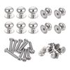 sourcing map 12mm Head Dia. Round Knobs Pull Handle, 10pcs Zinc Alloy for Drawer Pulls Gift Box Cabinet Door Knobs with Screws, Silver Tone