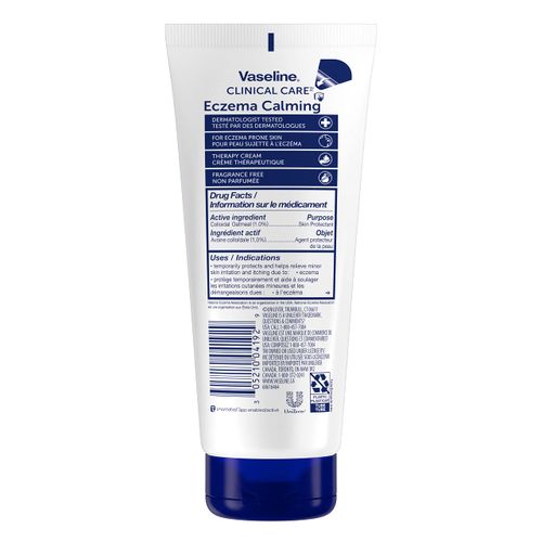 Vaseline Eczema Calming Hand & Body Cream Lotion for Dry Skin - Unscented Clinical Care Cream Body Lotion with Colloidal Oatmeal Skin Protectant, Pro-Lipids Jelly, 6.8 Oz Ea (Pack of 2)