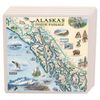 Alaska's Inside Passage Map Ceramic Coasters with Cork Base - Set of 4
