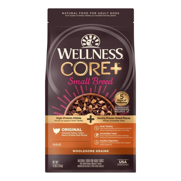 Wellness CORE+ (Formerly RawRev) Grained Dry Dog Food, Small Breed Original T...