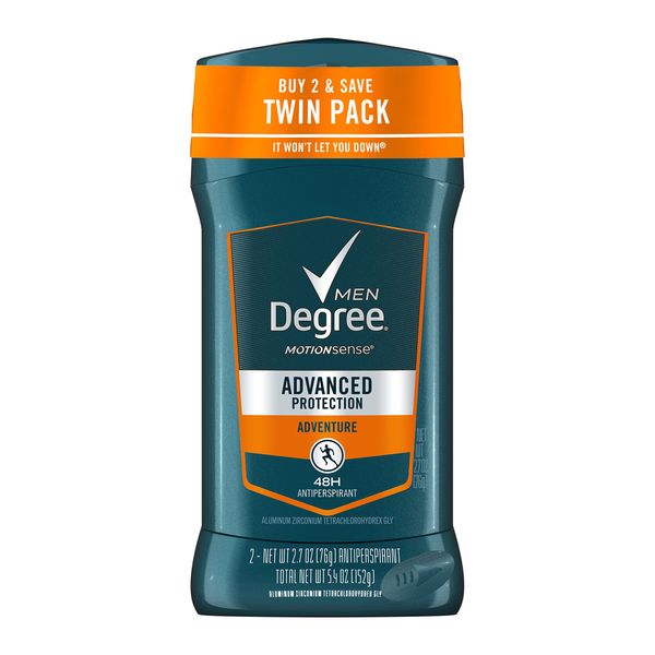 Degree Men Advanced Protection Antiperspirant Deodorant, Adventure, 2.7 oz, 2-Pack