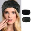 TSHAOUN 2 Packs Winter Knitted Headbands Ear Warmer Headbands, Crochet Knit Chunky Head Wraps with Soft villus Lined, Elastic Twist Headwrap, Headwrap Hat Cap Ear Warmer for Women Girls (2 Packs)