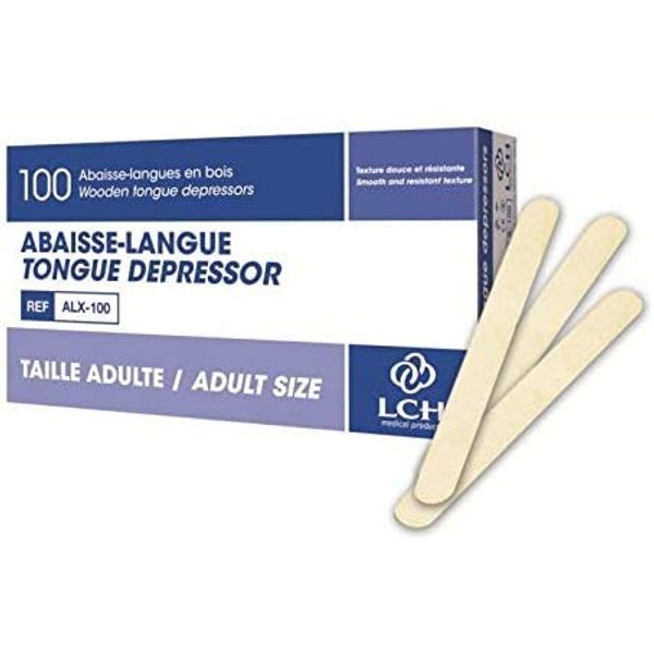 Adult tongue depressor wooden box of 100