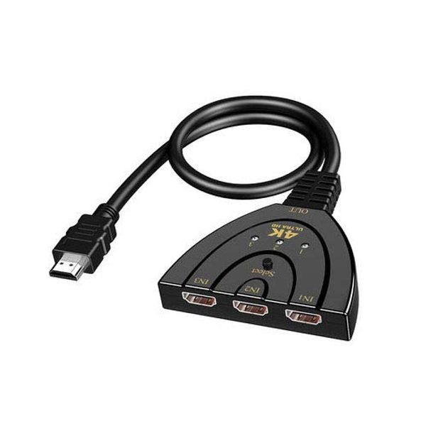 HDMI Switcher, 3 Input, 1 Output, Selector, 4K Compatible, Splitter, 3 Input, 1 Output, Switching Adapter