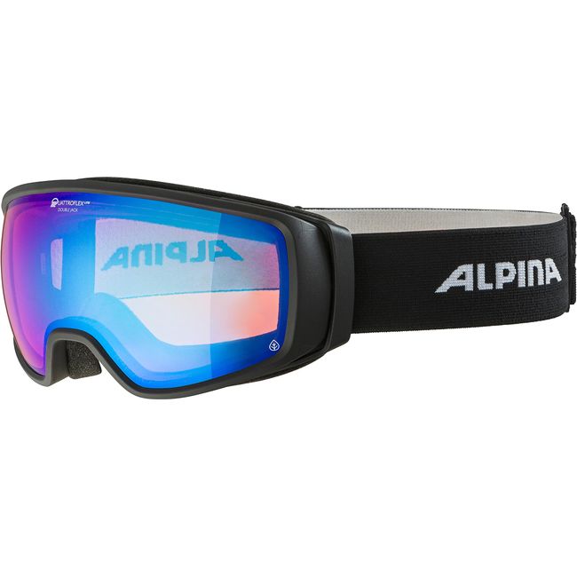 ALPINA DOUBLE JACK PLNT Q-LITE - Verspiegelte, Kontrastverstärkende OTG Skibrille Mit 100% UV-Schutz Für Erwachsene, black matt, One Size