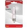 Satco S3484 1/Card 120V 75-Watt T4 E11 Base Light Bulb, Clear