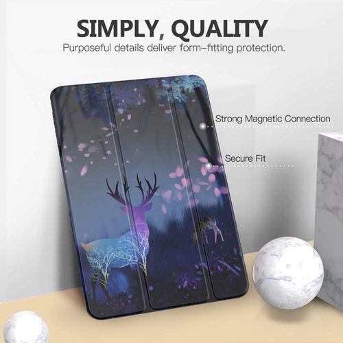 MoKo Case for iPad 10.2 iPad 9th Generation 2021/ iPad 8th Generation 2020/ iPad 7th Generation 2019, Slim Stand Hard Back Shell Smart Cover Case for iPad 10.2 inch, Auto Wake/Sleep, Forest Mist
