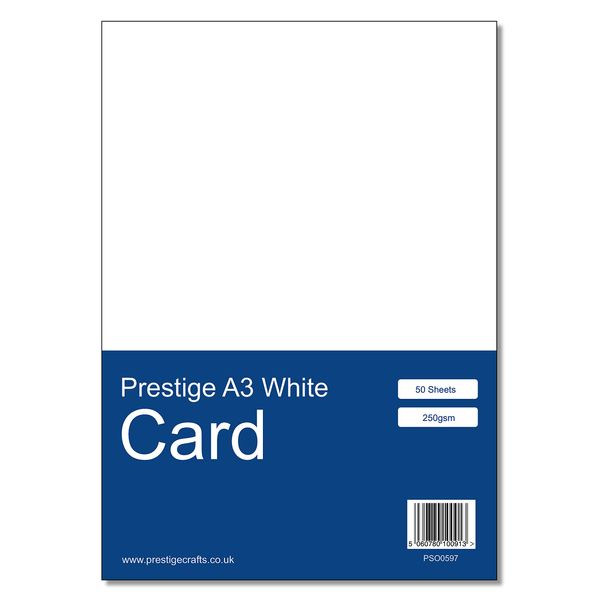 Prestige A3 White Card Pack - 250gsm - 50 Sheets