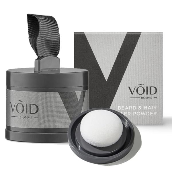 VOID Homme Hairline Powder (Dark Brown) Instant Hair Concealer for Root Cover up, Mens Hair Powder & Hair loss Concealer, Bald Spot Concealer, Beard Filler, Water-Resistant 48Hr Root Touch Up Powder