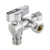 EFIELD 5 PCS Dual Angle Stop Valve Pex-A Expan 1/2" Inletx 3/8"x3/8 Comp,1/4Turn