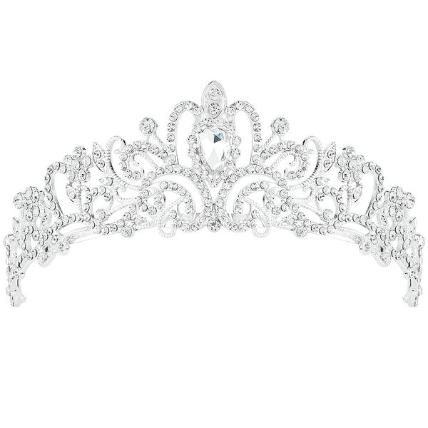 AOPRIE Silver Tiaras and Crowns for Women Girls Princess Crystal Crown with Combs Women's Headbands Bridal Wedding Prom Birthday Party Headbands for Women