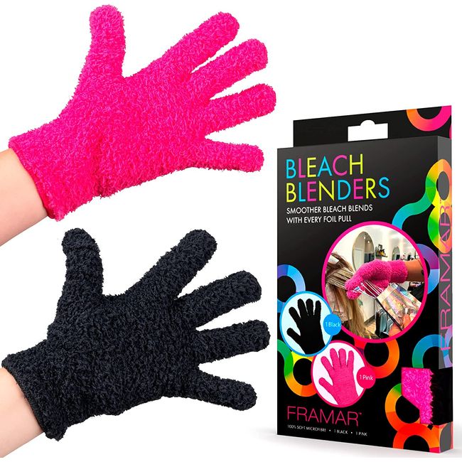 Bleach Blender Microfiber Gloves – Hair Dye Gloves, Pink Gloves for Hair Salon S