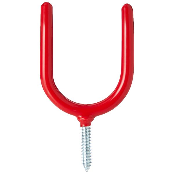 Merriway® BH00902 (5 Pcs) Tool Storage Shed Garage Hook, Red Plastic Coated - Pack of 5 Pieces