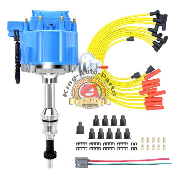 BLUE HEI Ignition Distributor &Spark Plug Wires for Ford Small Block 260 289 302