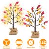 2PACK 24" Artificial 24 LED Lighted Maple Tree Fall Decorations Timer Function