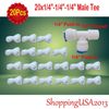 20 X 1/4"-1/4"- Male Tee Union Fitting Thread Push In Quick Connect Water Filter