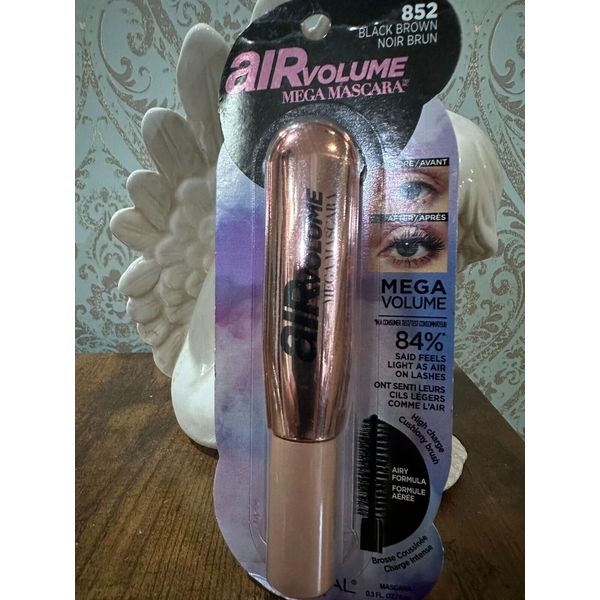 L'Oreal Air Volume Mega Mascara #852 BLACK BROWN Washable - NIB