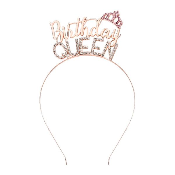 Guqqeuc Birthday Queen Headband for Women Girls Happy Birthday Tiara Party Favors Birthday Crown Hairbands for Sweet 16th 21sh 30th 40th Bday Party Hair Accessories for Women Girls