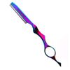 Professional Hair Styling Thinning Texturizing Cutting Feather Razor + 10 Replacement Blades Stainless Steel Rainbow Color