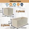 Drawer Organizer 12 Set Fabric Closet Organizer Storage Baskets Foldable Beige