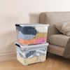 Cand 50 Quart Clear Plastic Box with Wheels, Large Lidded Storage Bins, 4 Packs
