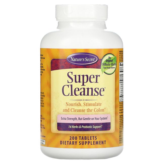 Nature s Secret Super Cleanse 200 Tablets No Artificial Colors,