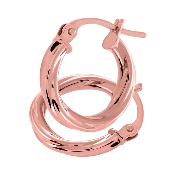 Citerna 9ct Rose Gold Twist Hoop Earrings