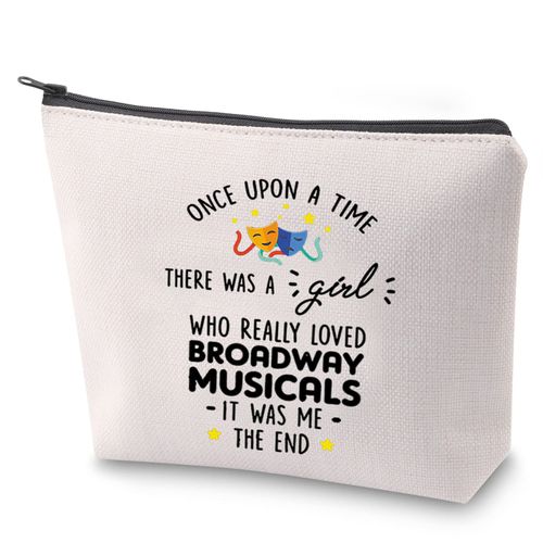 BAUNA Musical Lover Cosmetic Bag Musical Gift Music Teacher Makeup Zipper Pouch Bag Gift Theatre Lover Gift Musical Theatre Gift (Once Musical)