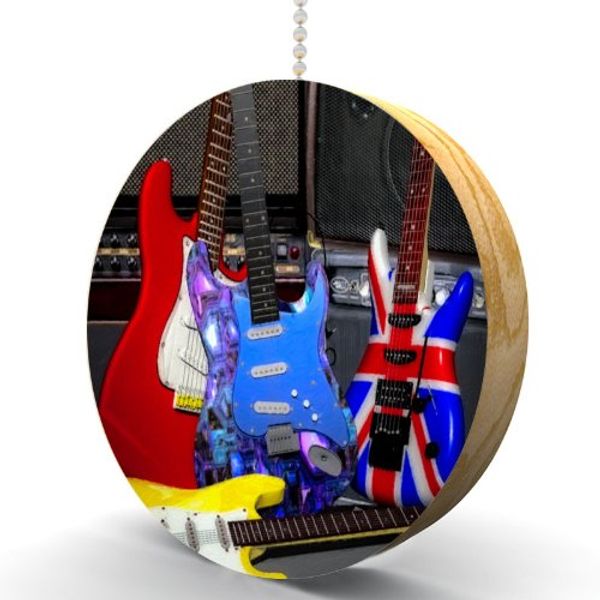 Cool Electric Guitars Hardwood Oak Fan/Light Pull