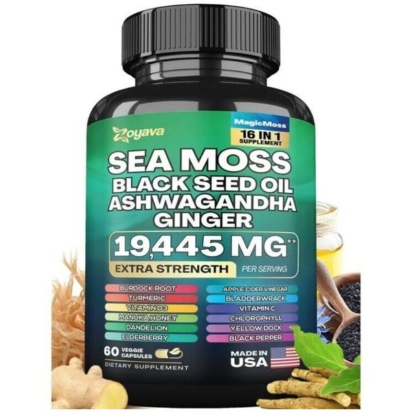 Zoyava Sea Moss Blend, 19,445 MG All-in-One Formula with over 15+ Super...